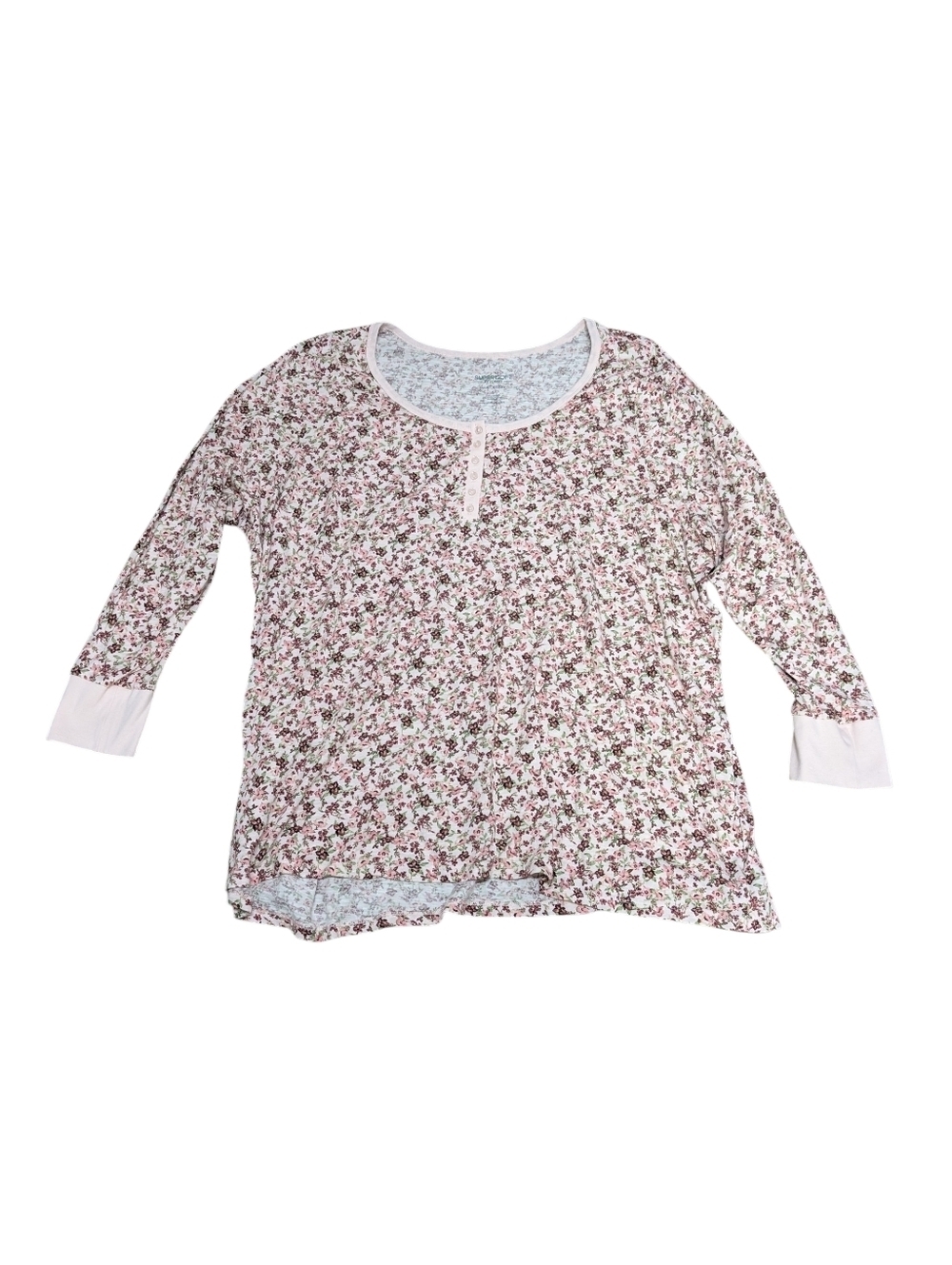 TORRID Super Soft Slub Jersey Pink Floral Long Sleeve Top (5X)